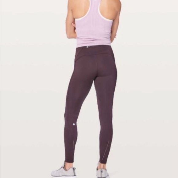 lululemon athletica Pants - Lululemon Fast As Fleece Tight 
Black Cherry Womens Size 4
Reflective Pocket